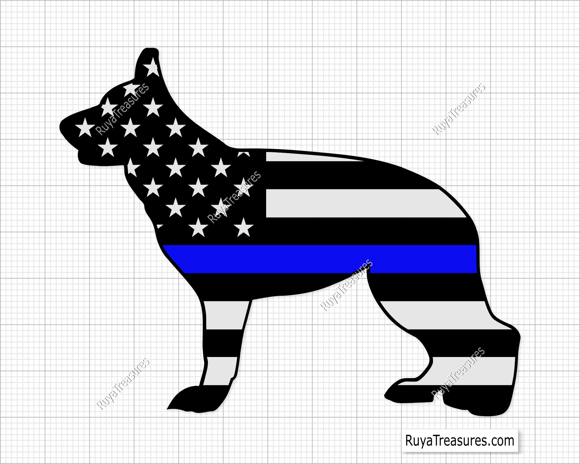 American K9 Thin Blue Line svg