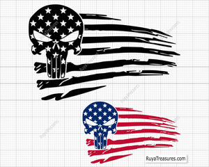 American Punisher Flag svg