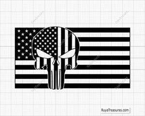 American Punisher Flag Svg