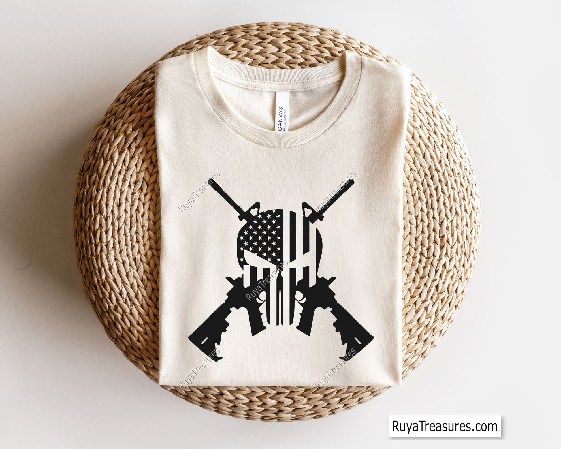 American Punisher Flag With Guns Svg