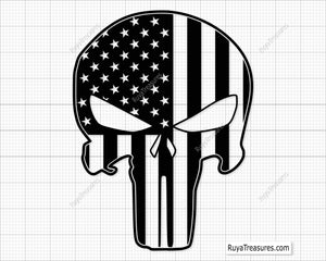 American Punisher Skull Svg