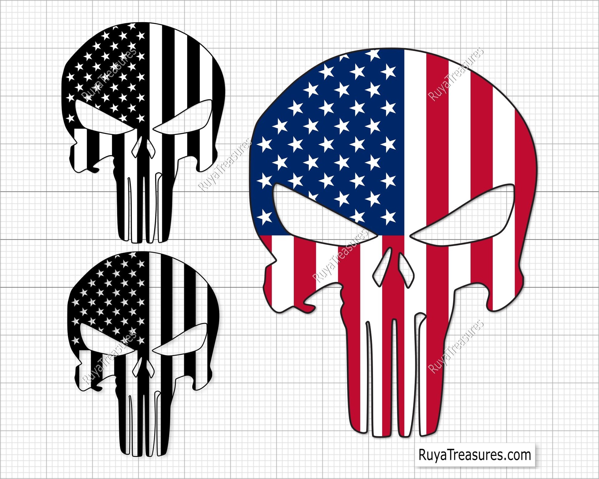 American Punisher Skull Svg