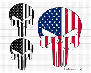 American Punisher Skull Svg