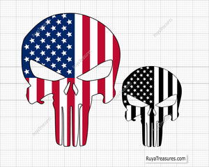 American Punisher Skull Svg