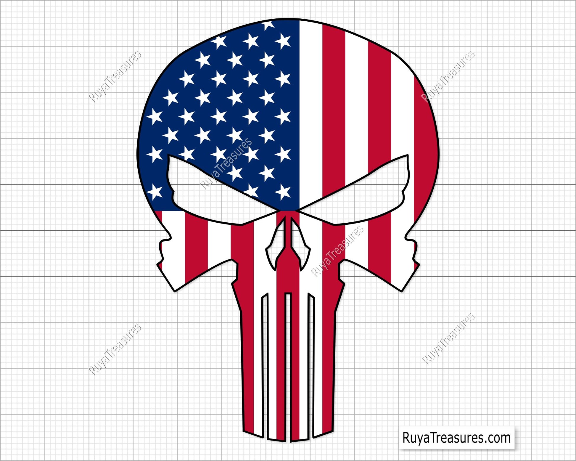 American Punisher Skull Svg