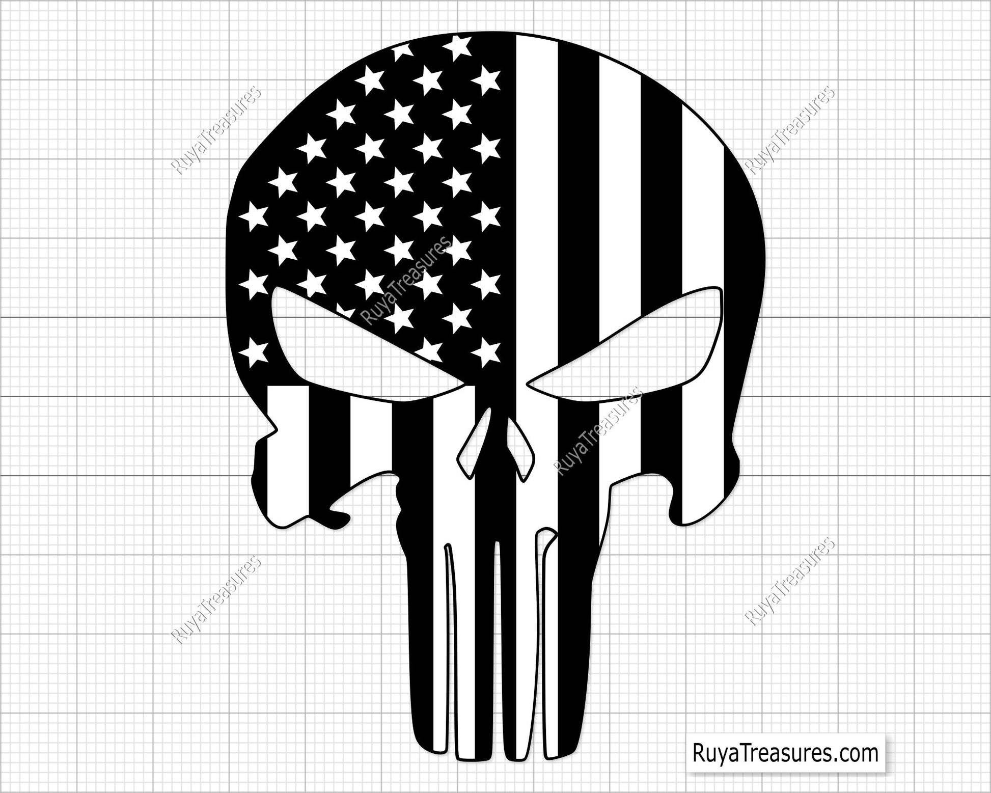 American Punisher Skull Svg