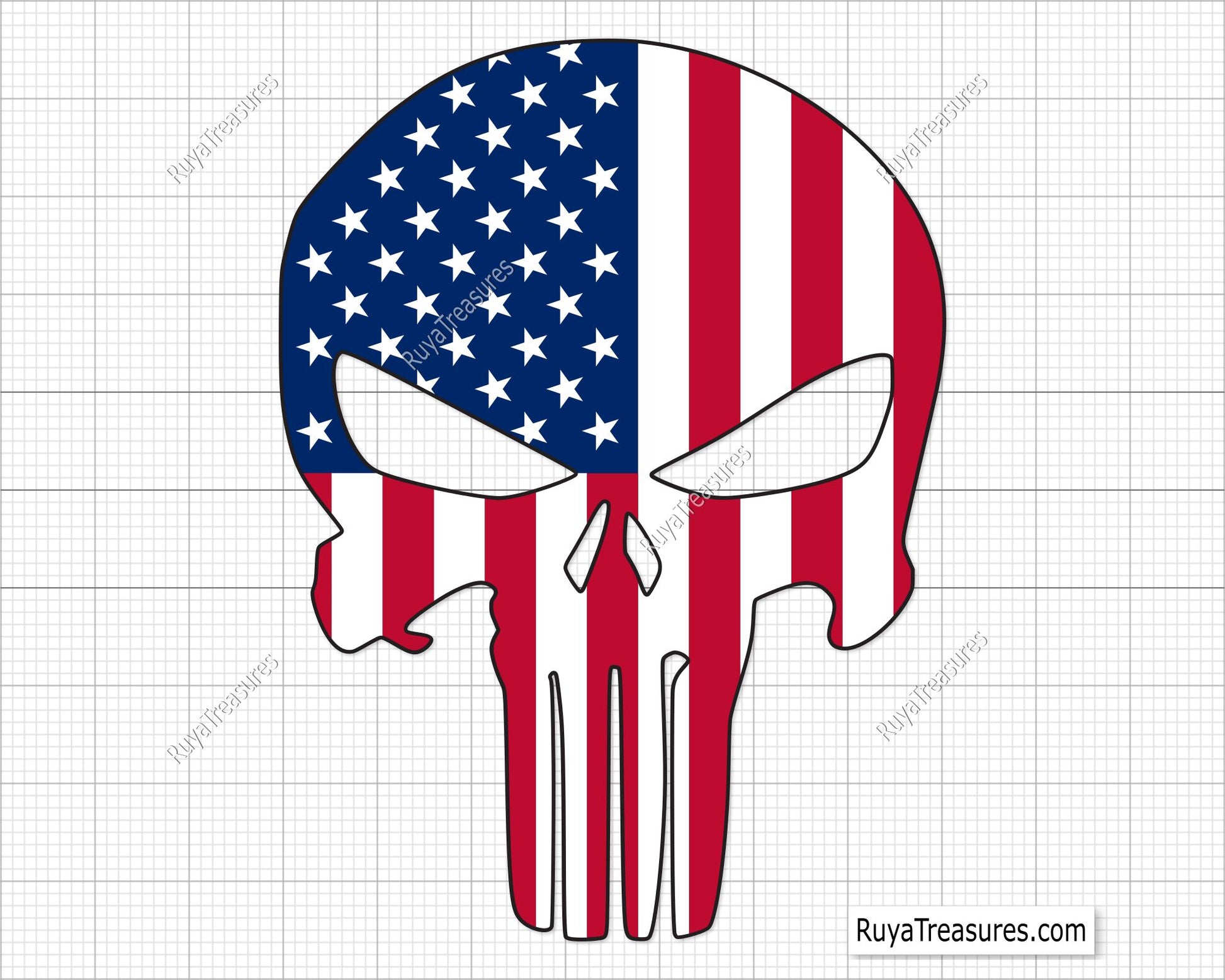 American Punisher Skull Svg