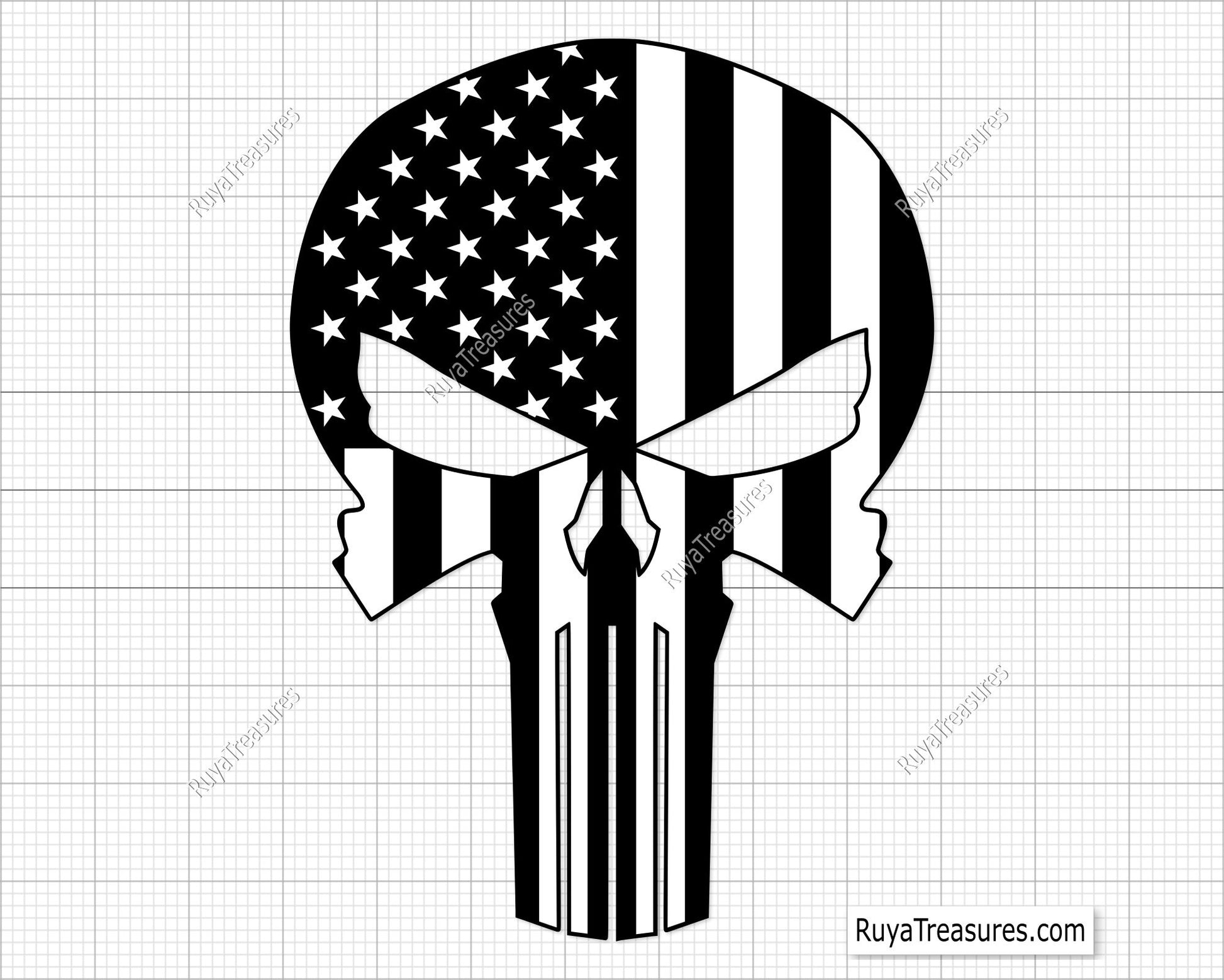 American Punisher Skull Svg