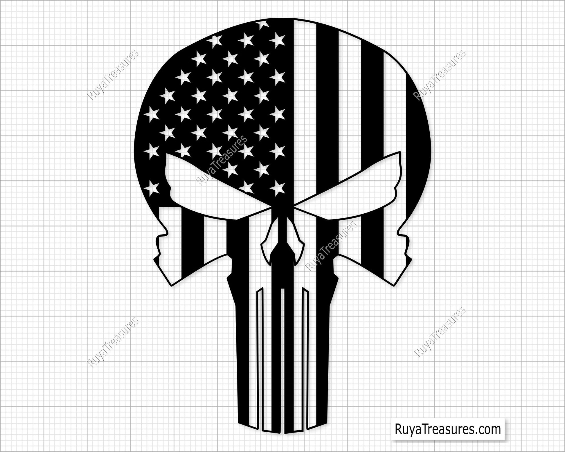 American Punisher Skull Svg