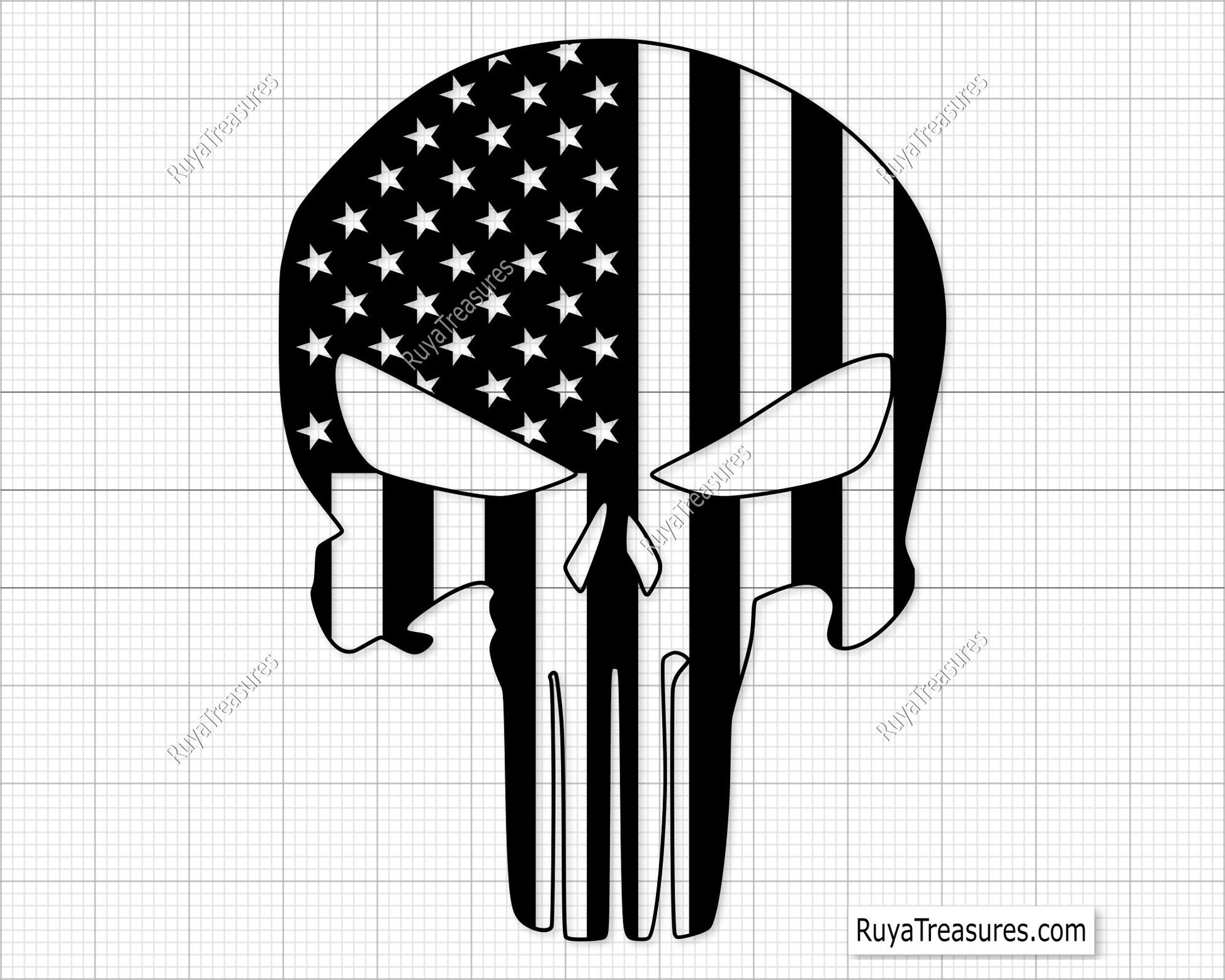 American Punisher Skull Svg