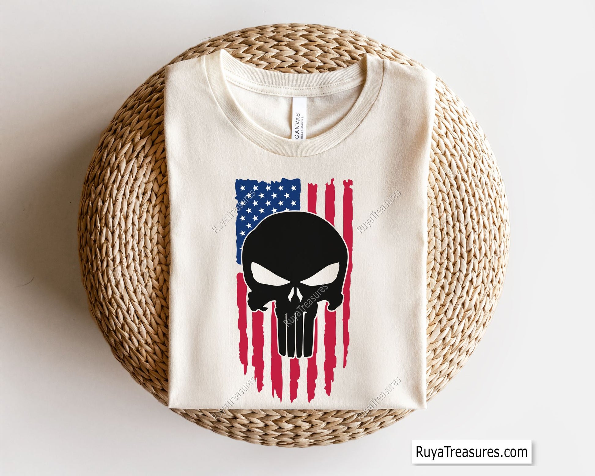 American Skull Flag Svg