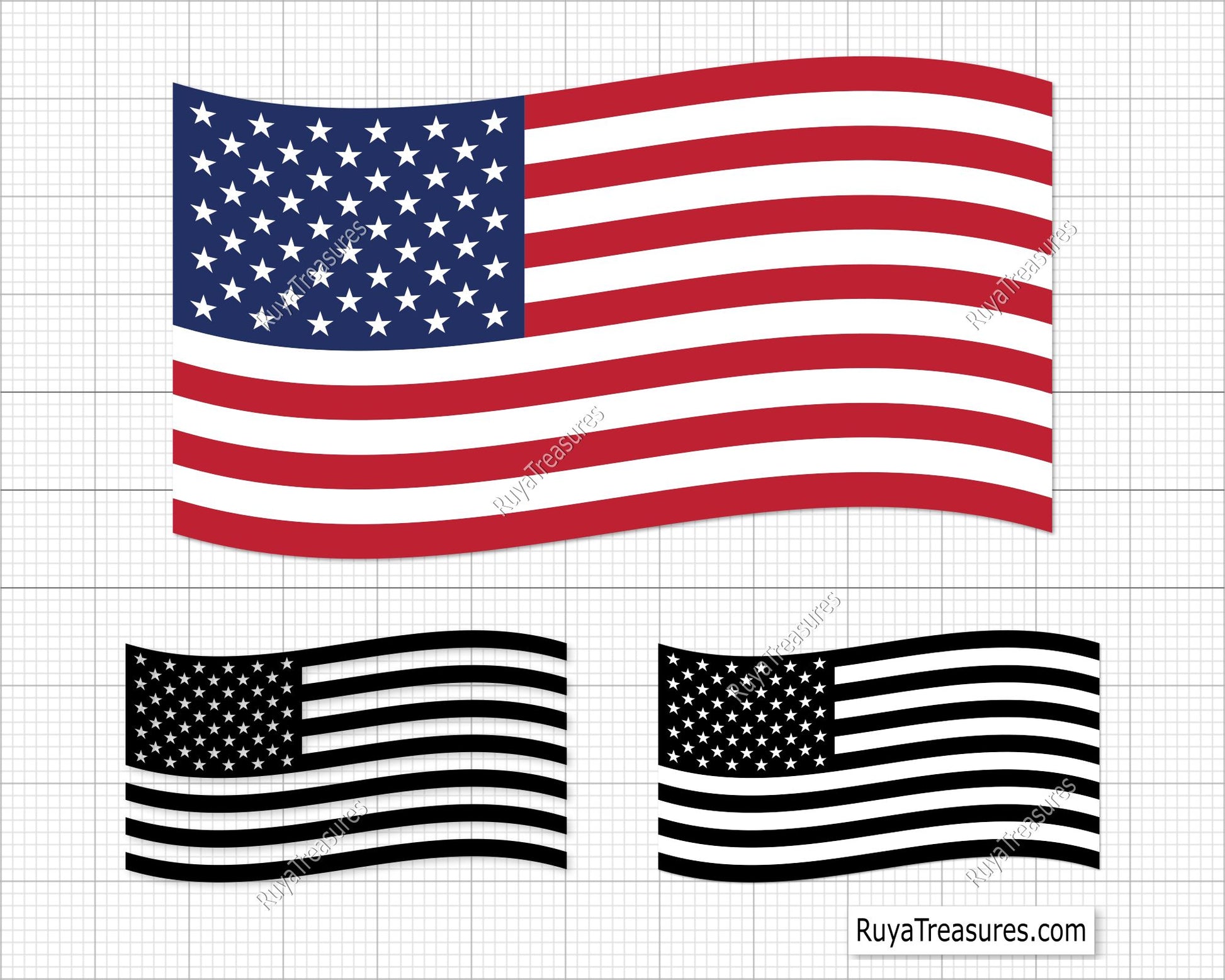American Waving Flag Svg 