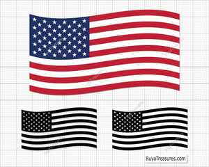 American Waving Flag Svg 