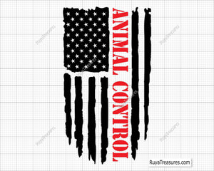 Animal Control Flag Svg, American Flag Svg, Pet Rescue Svg