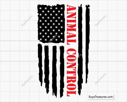 Animal Control Flag Svg, American Flag Svg, Pet Rescue Svg