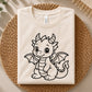 Cute dragon cut file with a smiling baby dragon, rounded features, small wings, and a fantasy cartoon style ideal for Cricut, sublimation, stickers, and DIY projects.