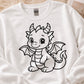 Baby Dragon SVG PNG, Cute Kawaii Fantasy Cut File Design