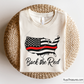 back the red usa map flag with thin red line firefighter support design for shirts decals and