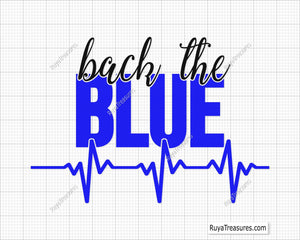 Back the Blue Hearbeat Svg
