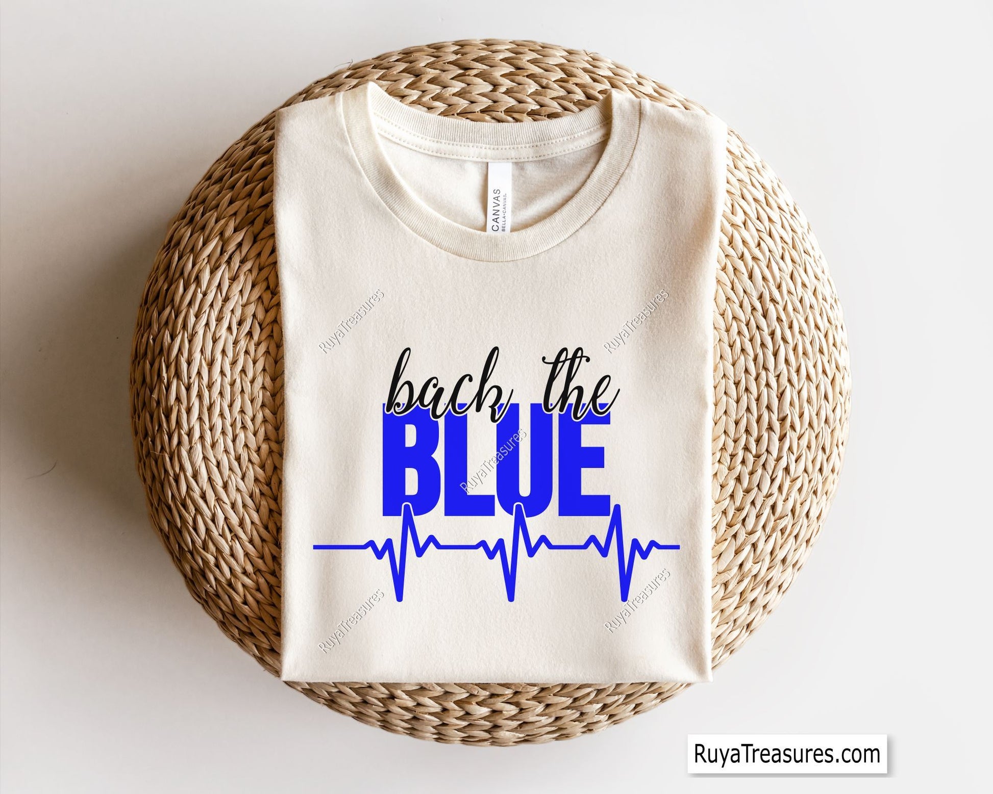 Back the Blue Hearbeat Svg