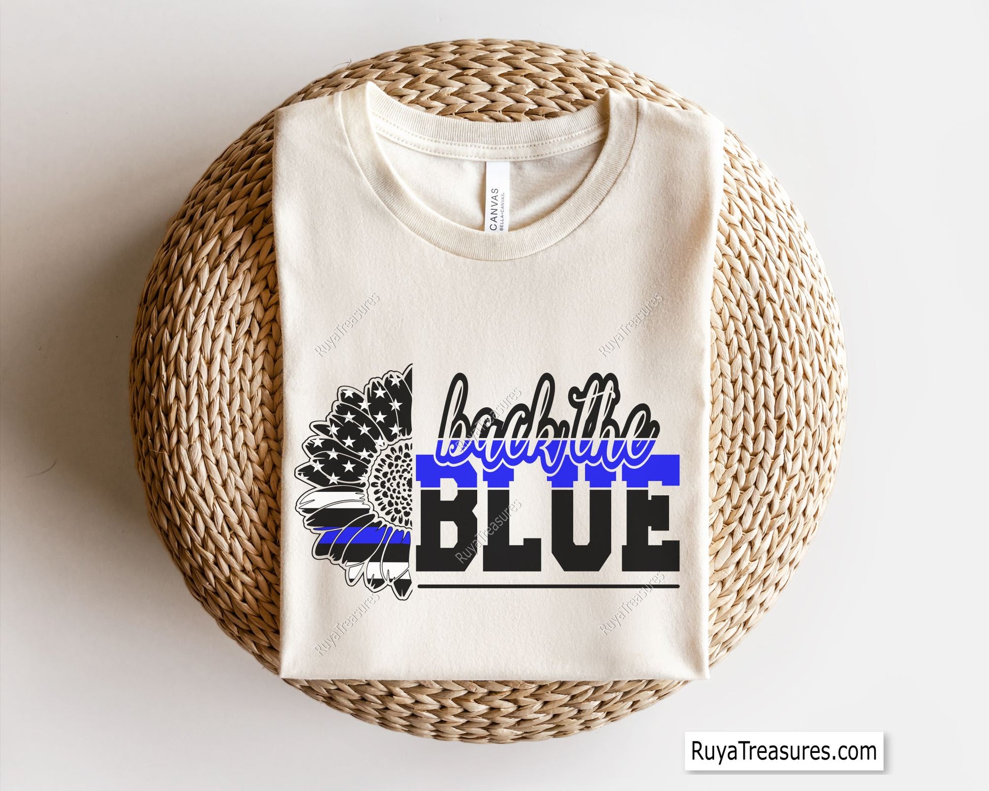 Back the Blue Sunflower Svg 