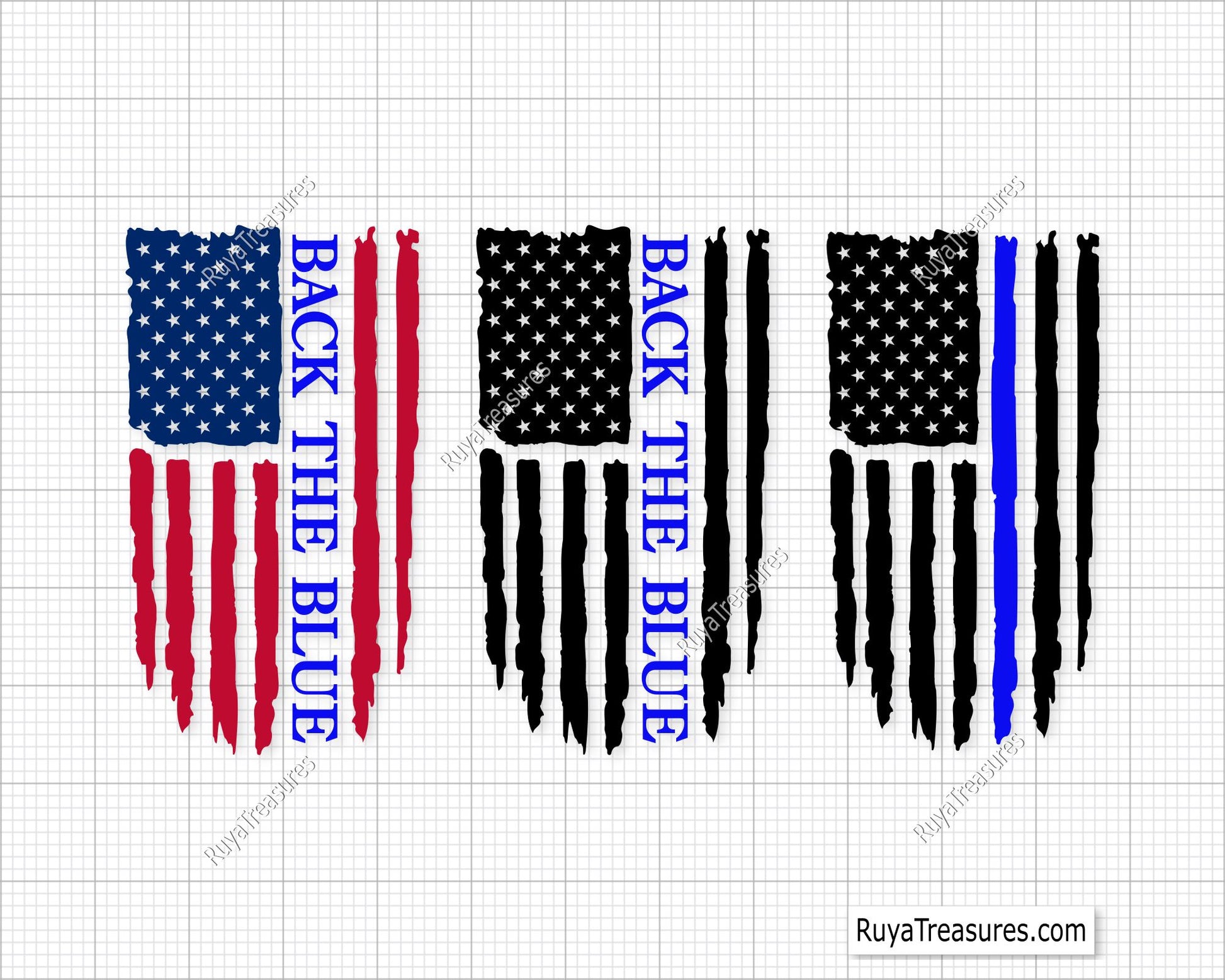 Back the Blue flag svg