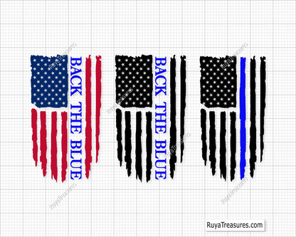 Back the Blue flag svg