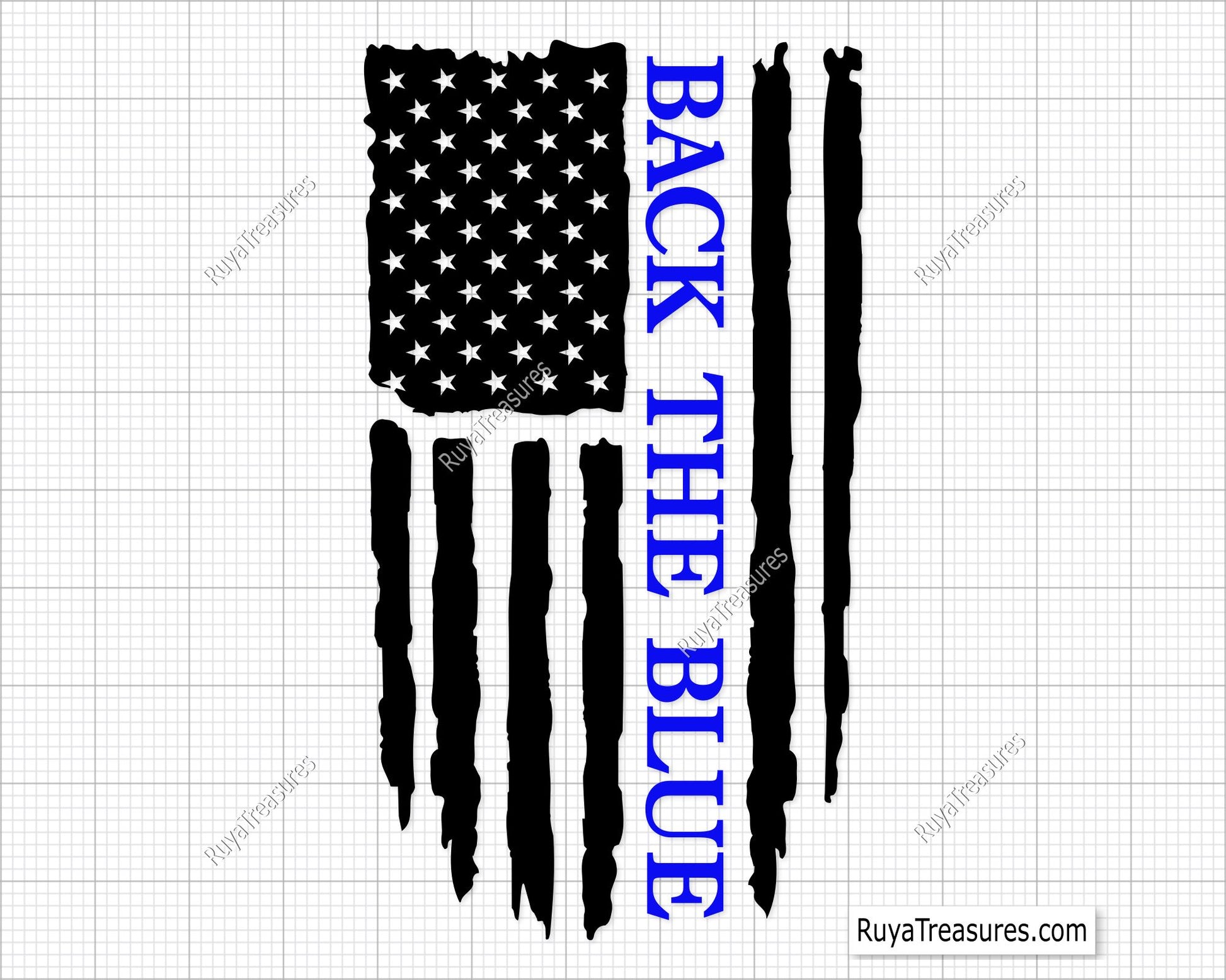 Back the Blue flag svg