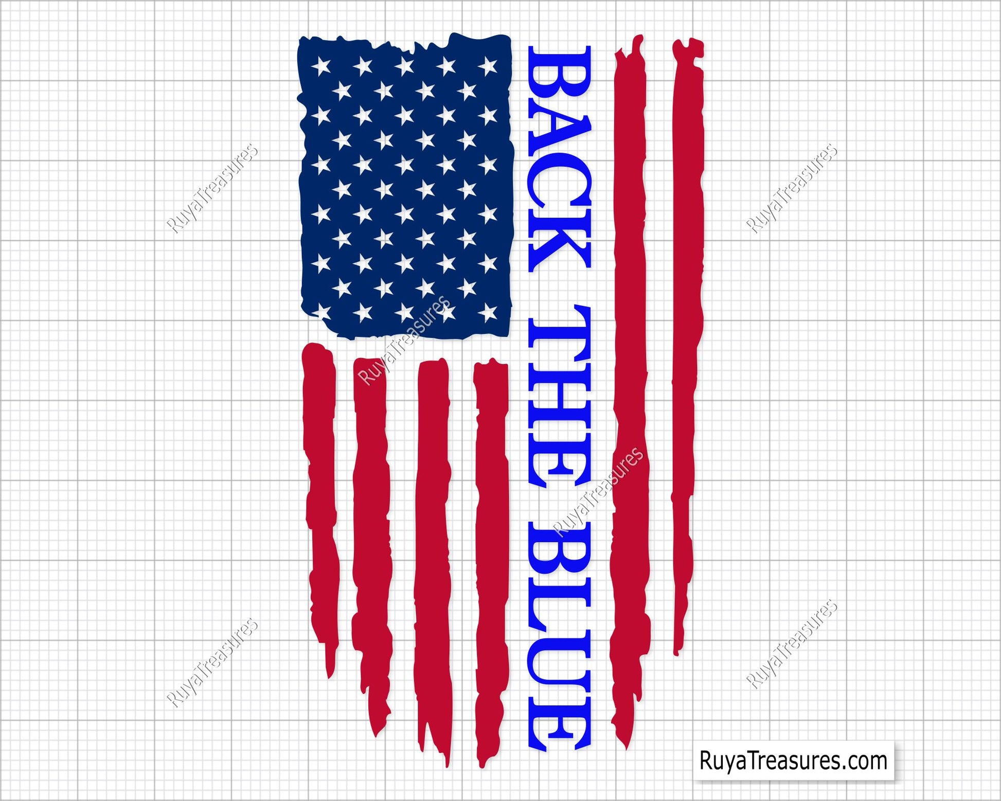 Back the Blue flag svg