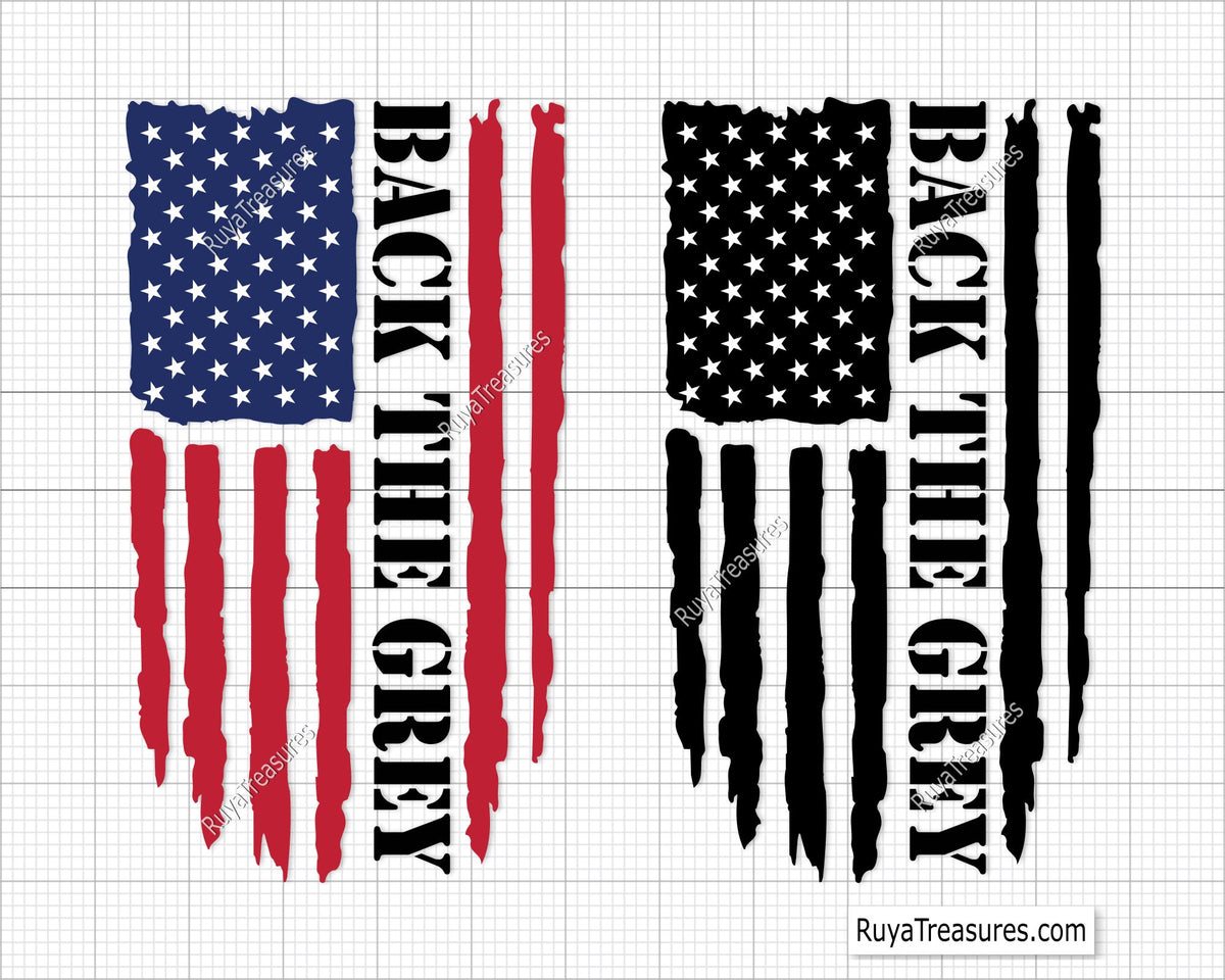 Back the Gray Flag Svg