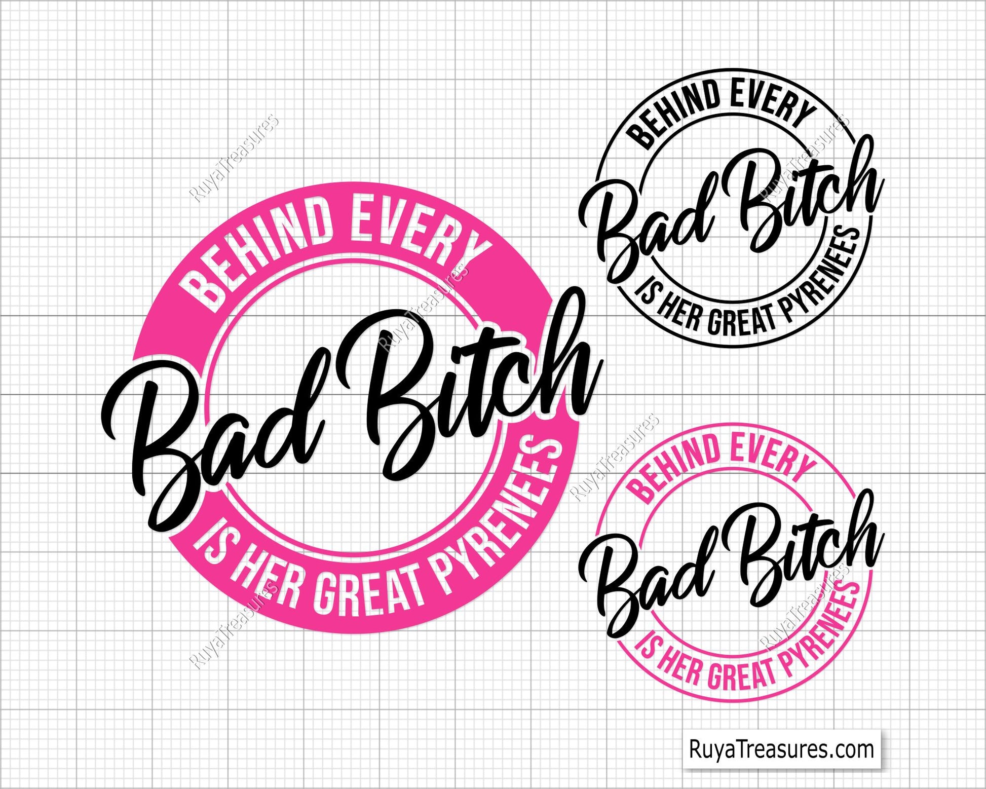 Bad Bitch Behind Every Bad Bitch is Her Great Pyrenees Svg 