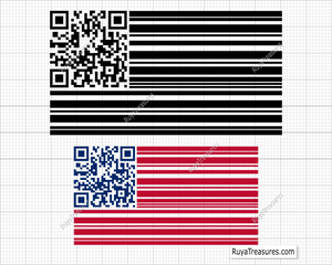 Barcode American Flag Svg