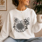 Cute sunflower artwork featuring two striped honey bees, layered flower petals and clean black line art for cutting and craft projects.