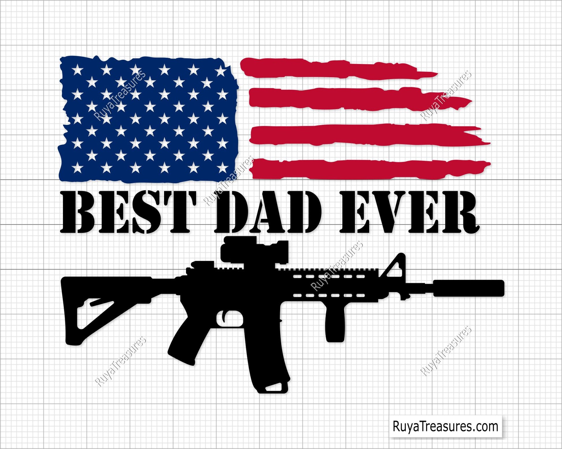 Best Dad Ever With AR-15 svg
