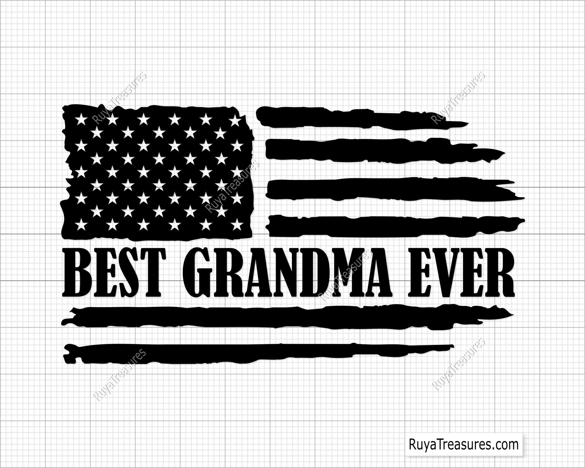 Best Grandma Ever American Flag Svg