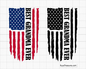 Best Grandma Ever American Flag Svg