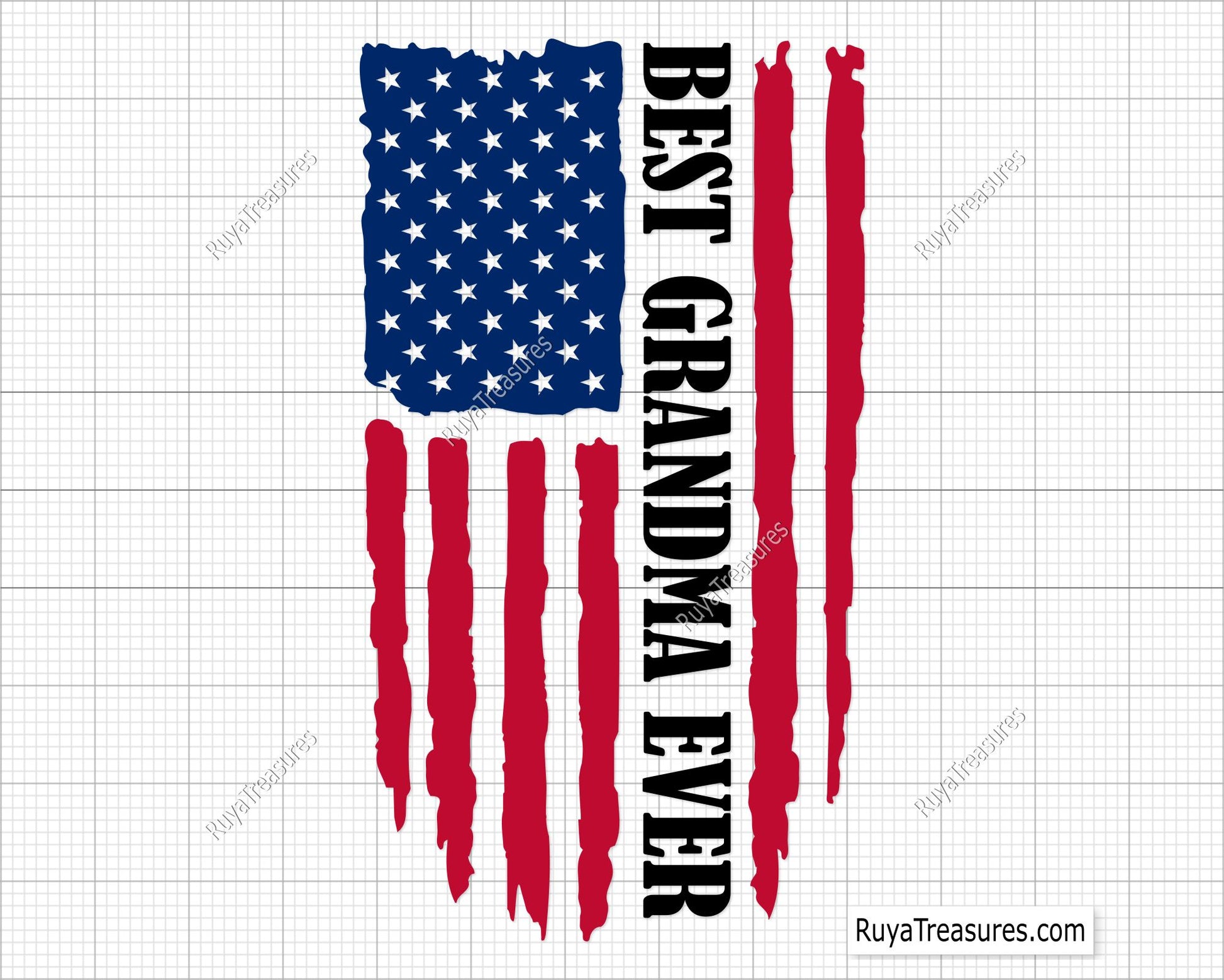 Best Grandma Ever American Flag Svg