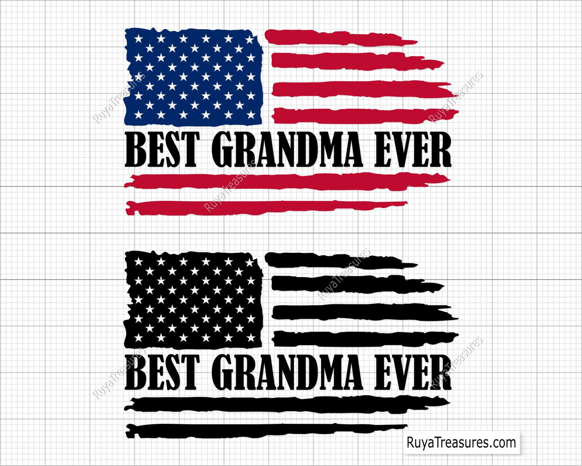 Best Grandma Ever American Flag Svg