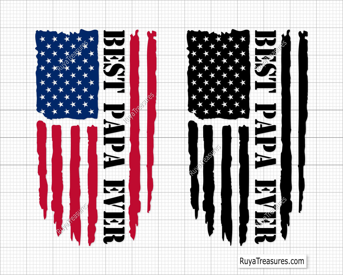 Best Papa Ever Flag Svg
