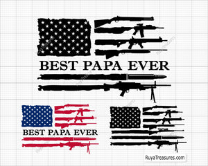 Best Papa Ever Flag Svg