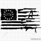 Betsy Ross 1776 Flag with Guns Svg
