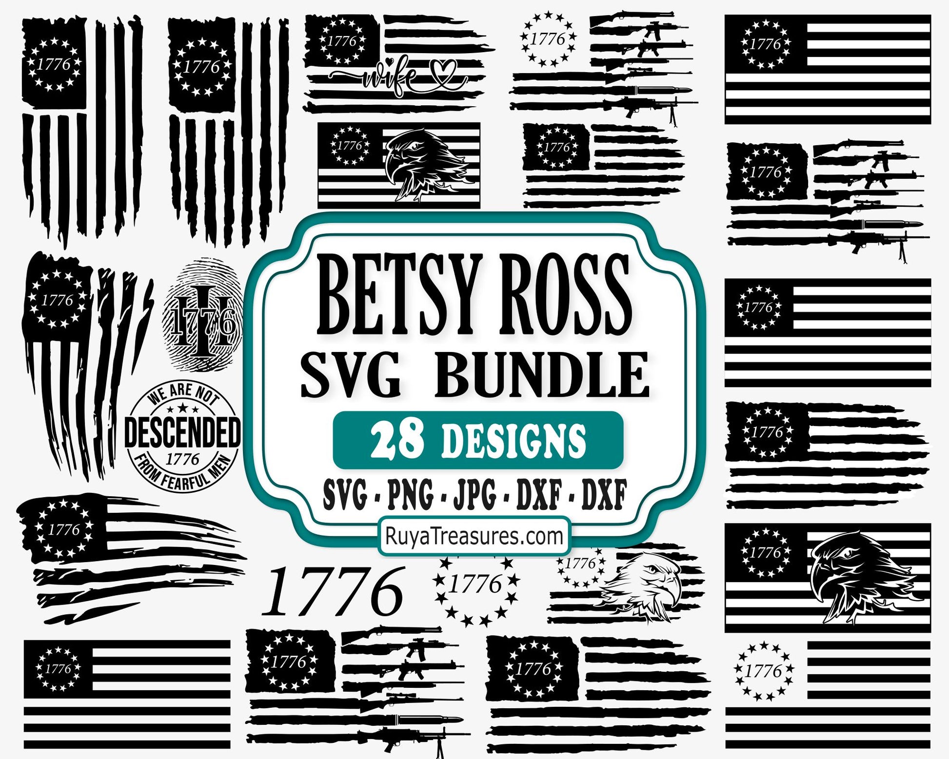 Betsy Ross Flag Svg Bundle design for Cricut and Silhouette