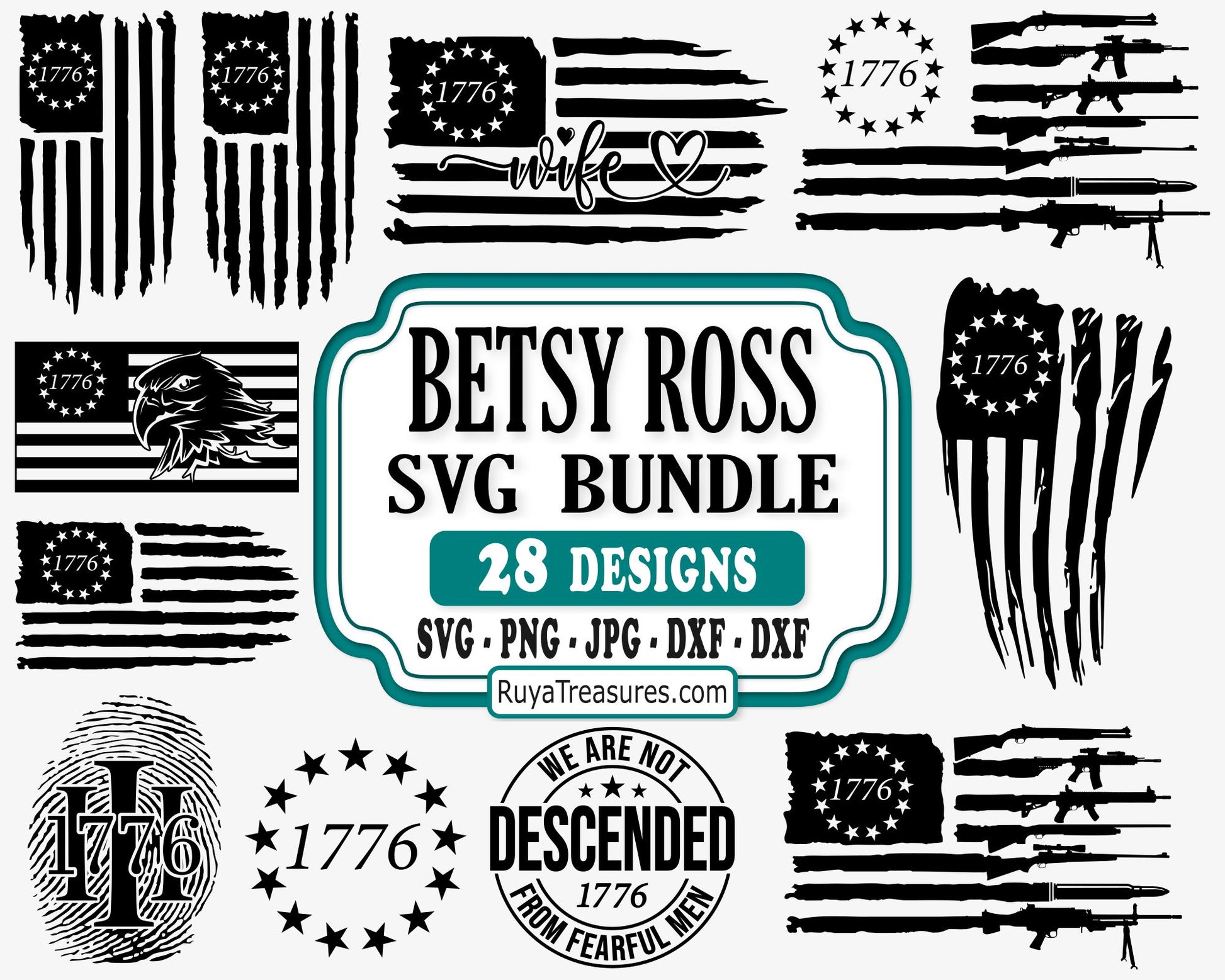 Betsy Ross Flag Svg Bundle design for Cricut and Silhouette