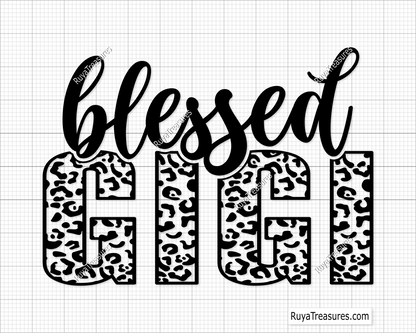 Blessed Gigi Leopard Svg
