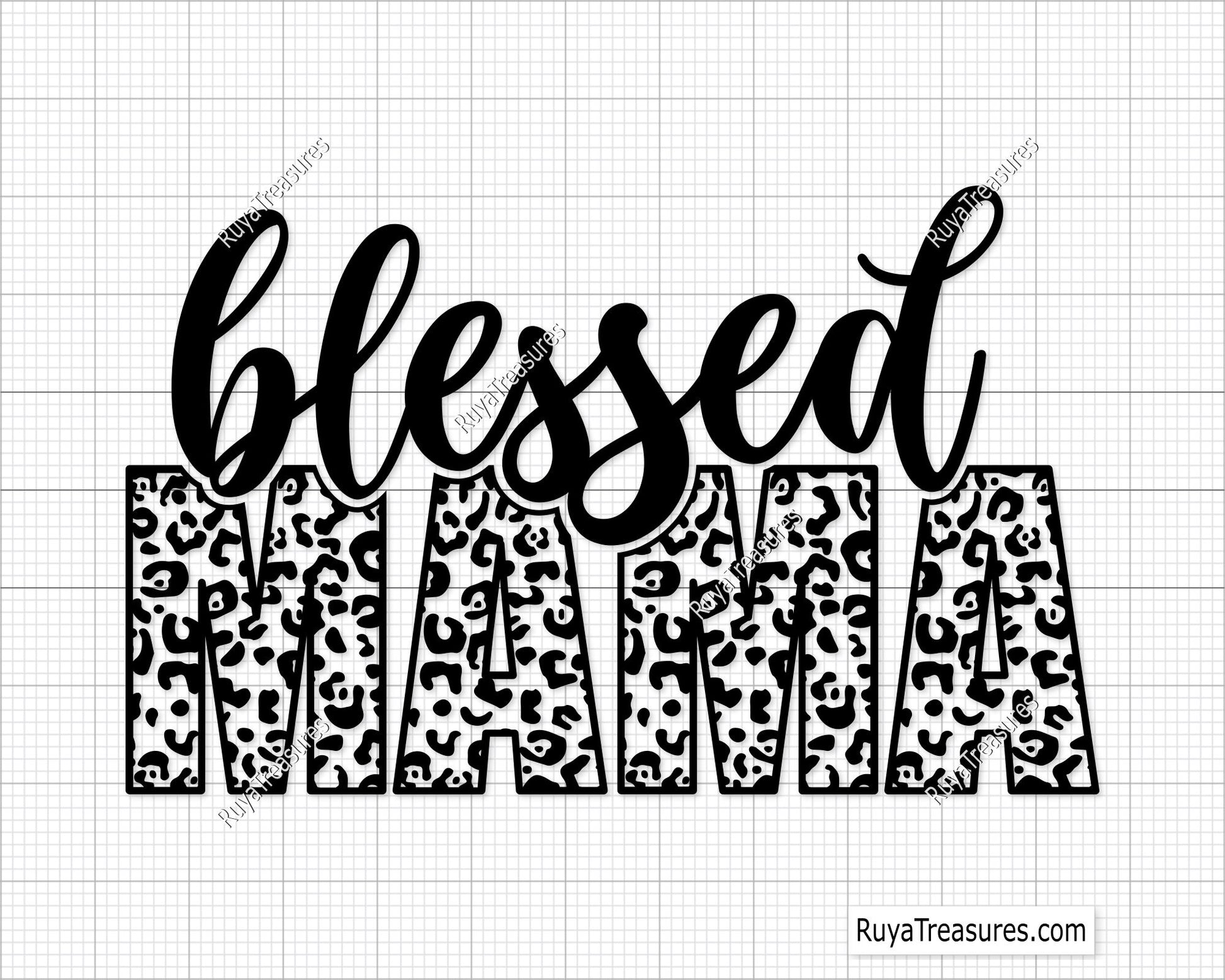 Blessed Mama Leopard SVG