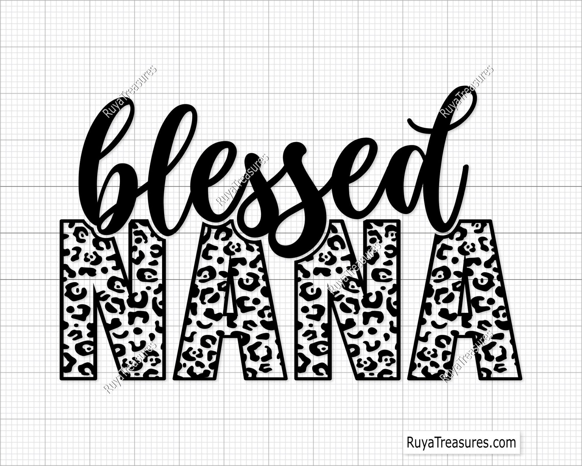 Blessed Nana Leopard Svg