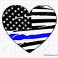 Blue Line Flag Heart Svg