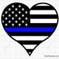 Blue Line Flag Heart Svg