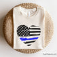 Blue Line Flag Heart Svg