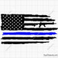 Blue Line Rifle Flag Svg